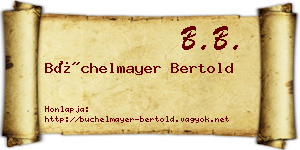 Büchelmayer Bertold névjegykártya
